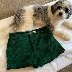 Anthro Kelly green corduroy shorts.